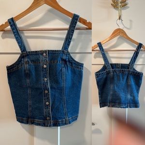 NWT- J. Galt Adjustable Denim Crop Top. Size S.